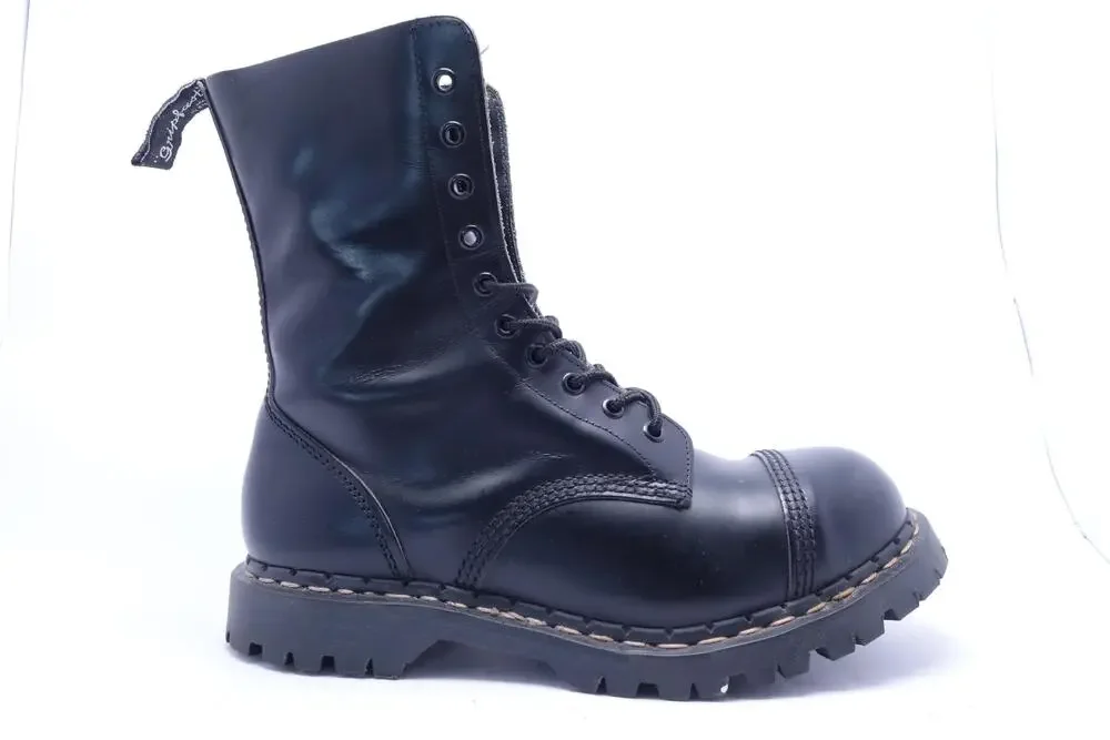 Gripfast Boots Mens Size 10 US 9 EU Black Leather Cap Toe Combat Made England